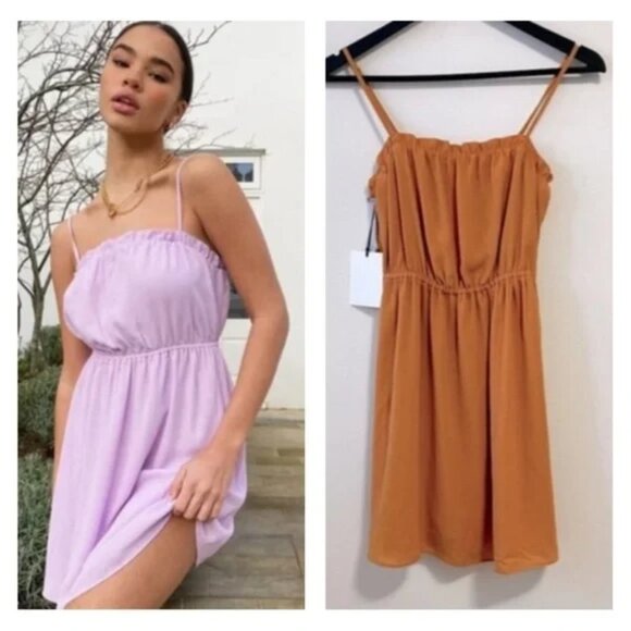 Aritzia Dresses & Skirts - Aritzia Sunday Best Blixen Ruffled Mini Dress Marigold Mustard Yellow Large